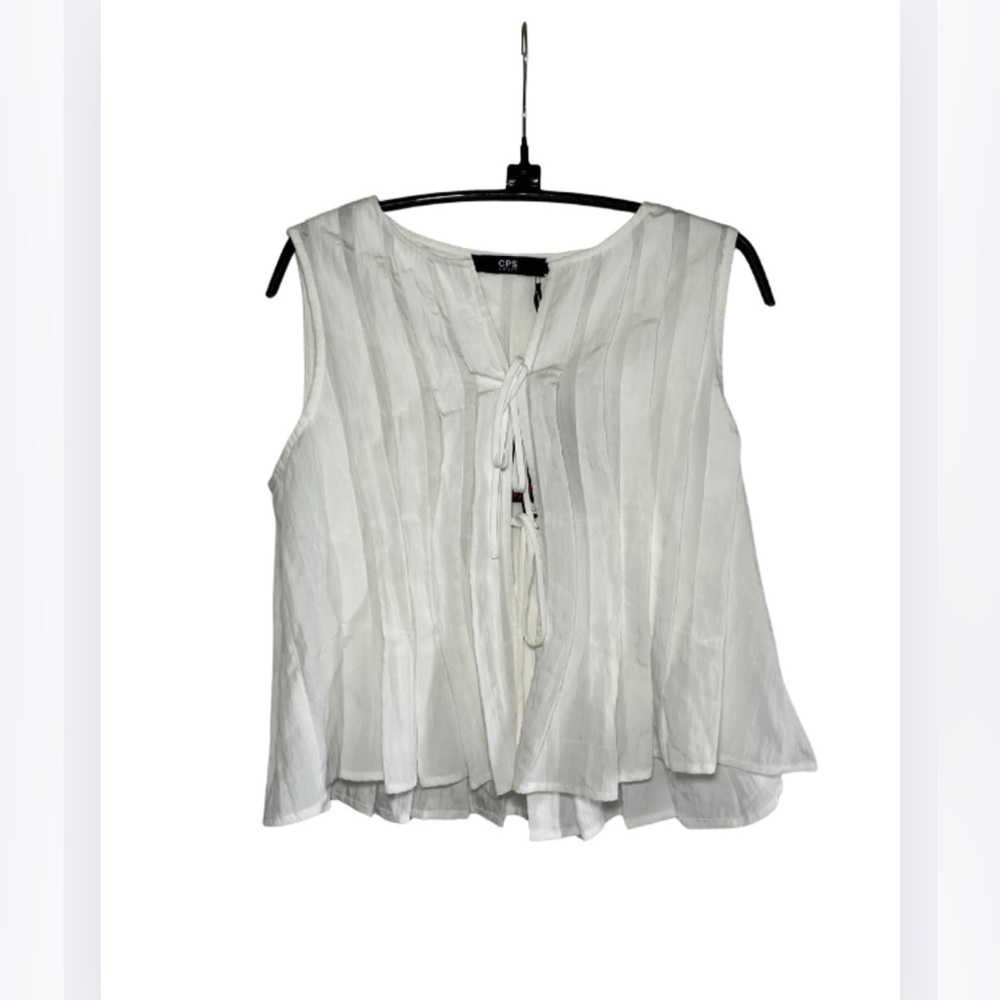 Chaps White Sleeveless Blouse